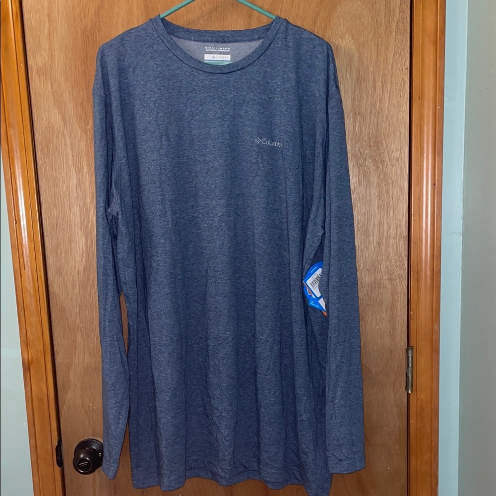 Columbia Men's Heathered Blue Long Sleeve Tee size 2XT
